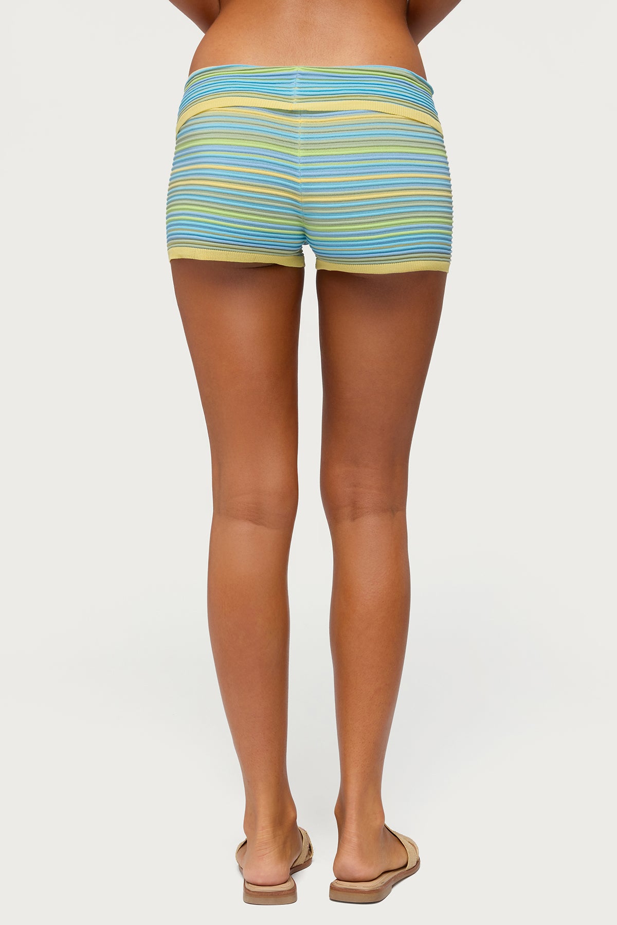 Eisley Striped Foldover Knit Shorts - Image 5