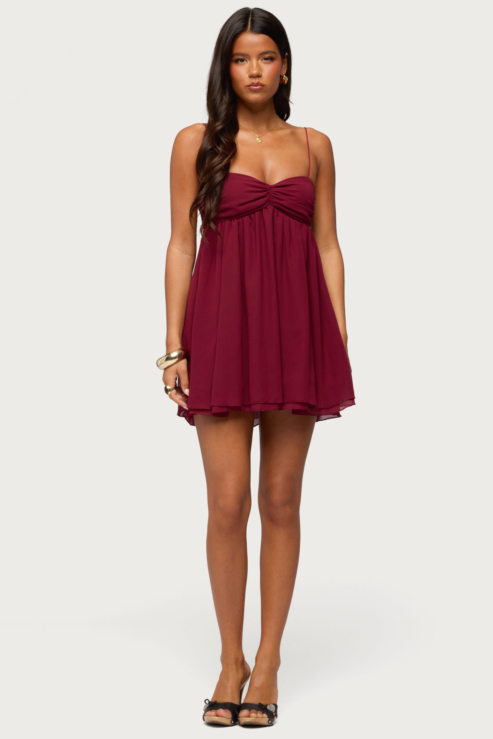 Ariellah Chiffon Babydoll Mini Dress - Image 2