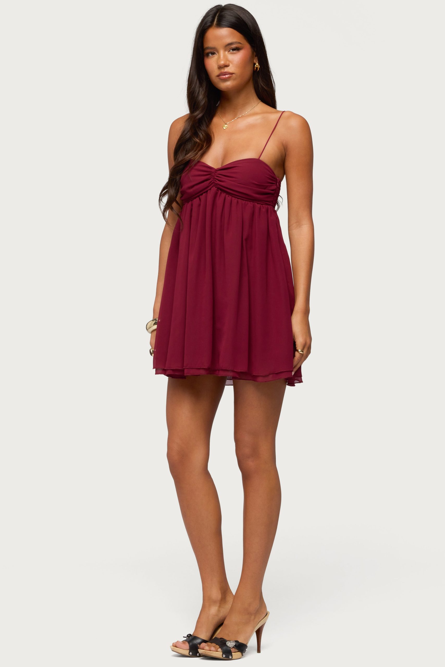 Ariellah Chiffon Babydoll Mini Dress - Image 3