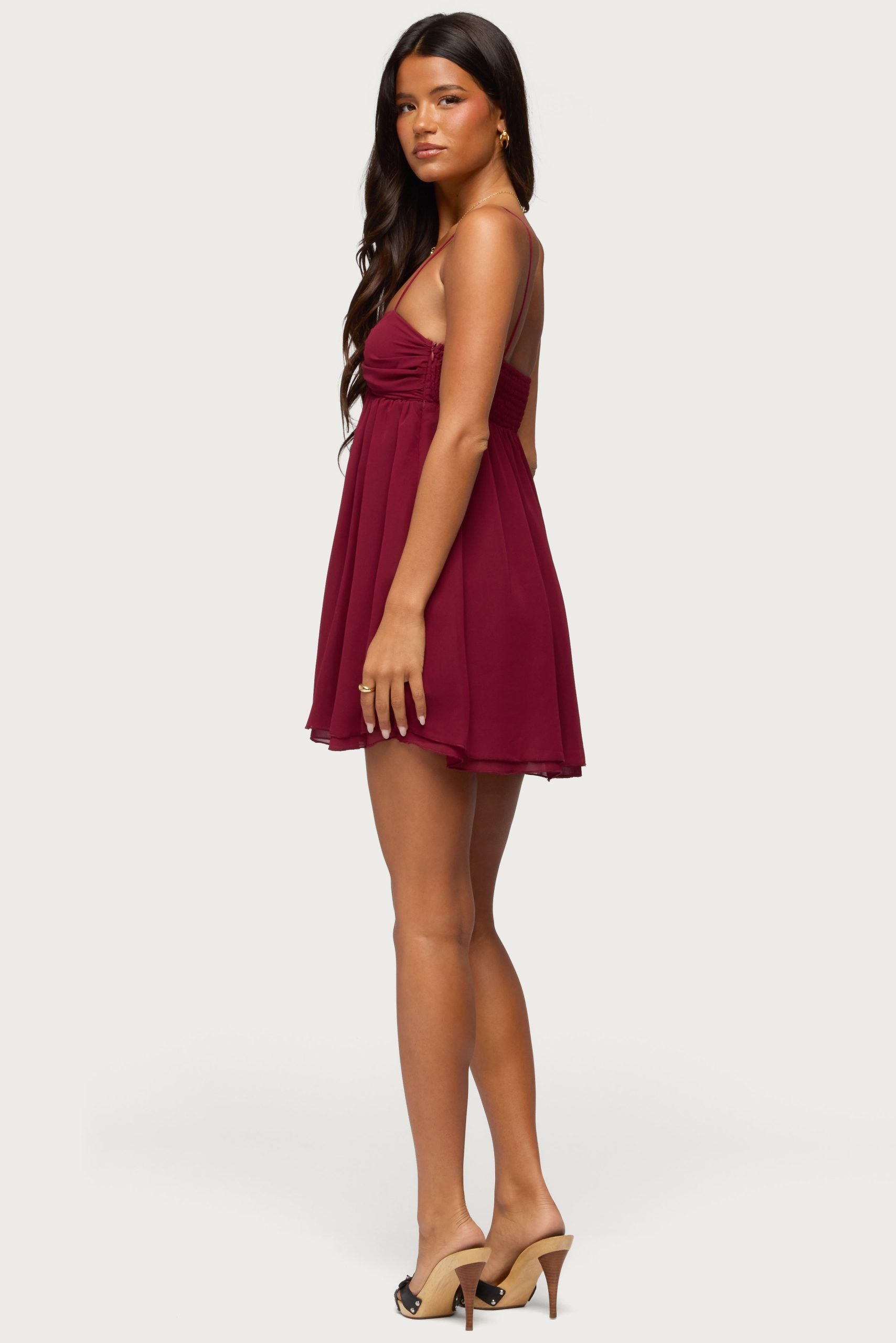 Ariellah Chiffon Babydoll Mini Dress - Image 4
