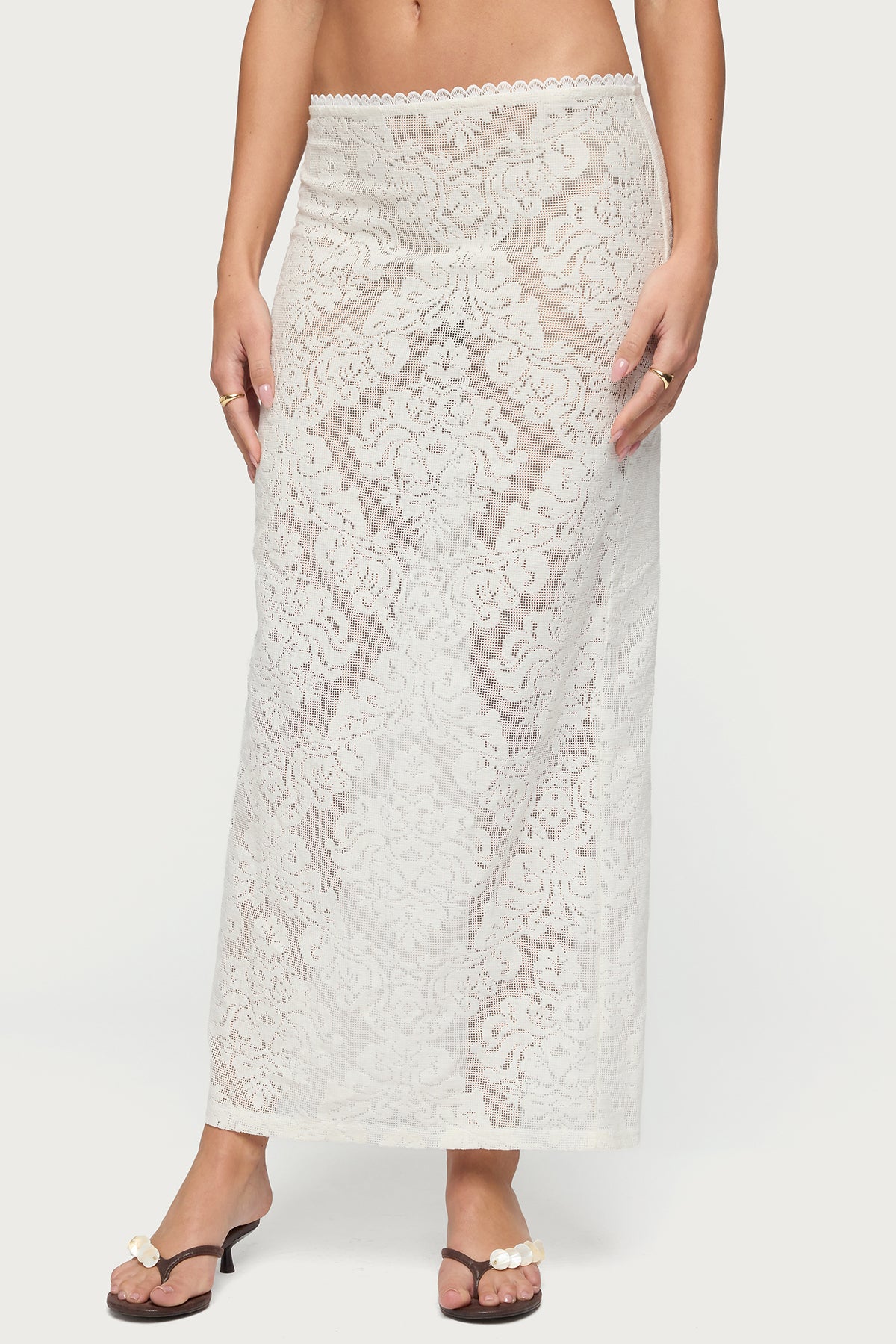 Violette Sheer Lace Maxi Skirt - Image 2
