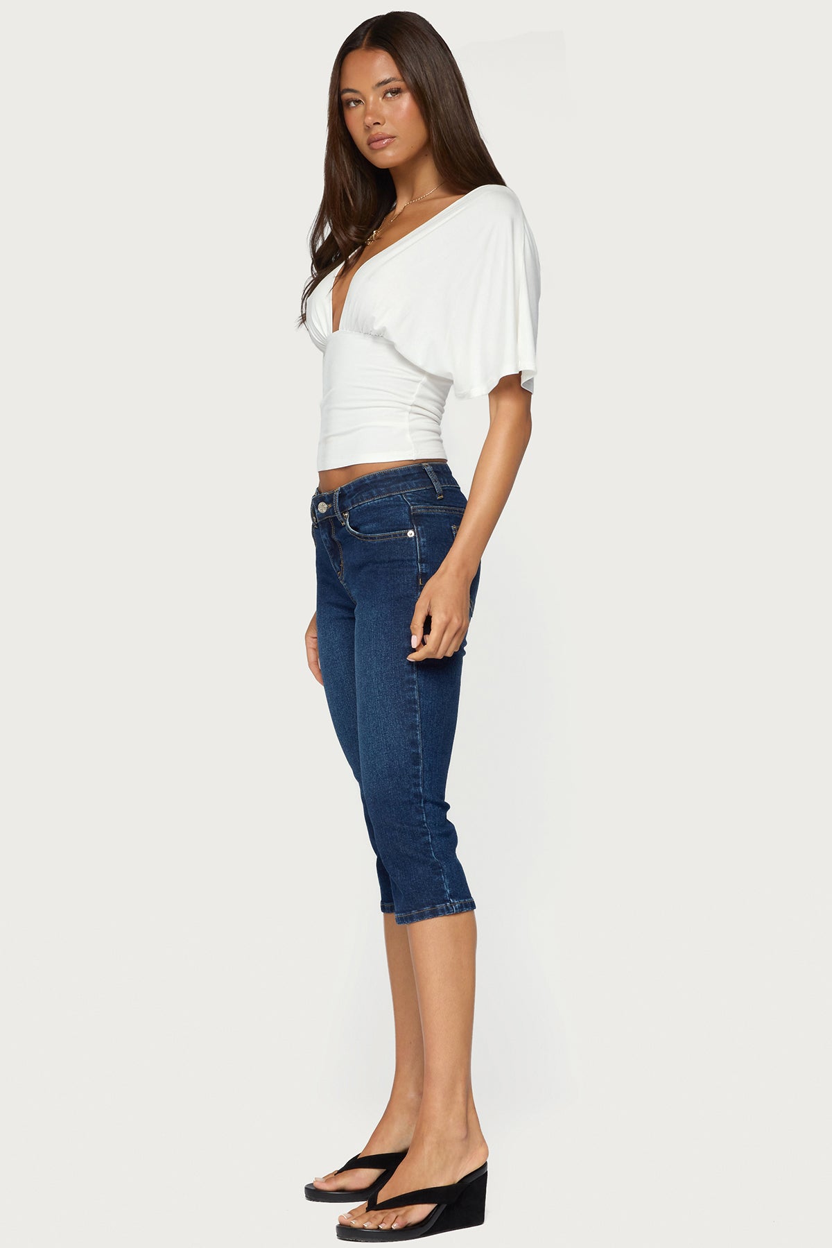 Betee Flutter Plunge Neck Top - Image 4