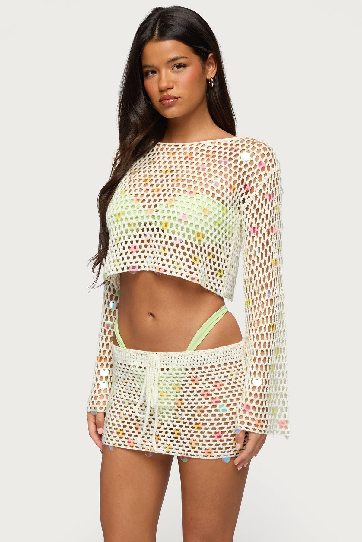 Kirah Sequin Crochet Top - Image 3