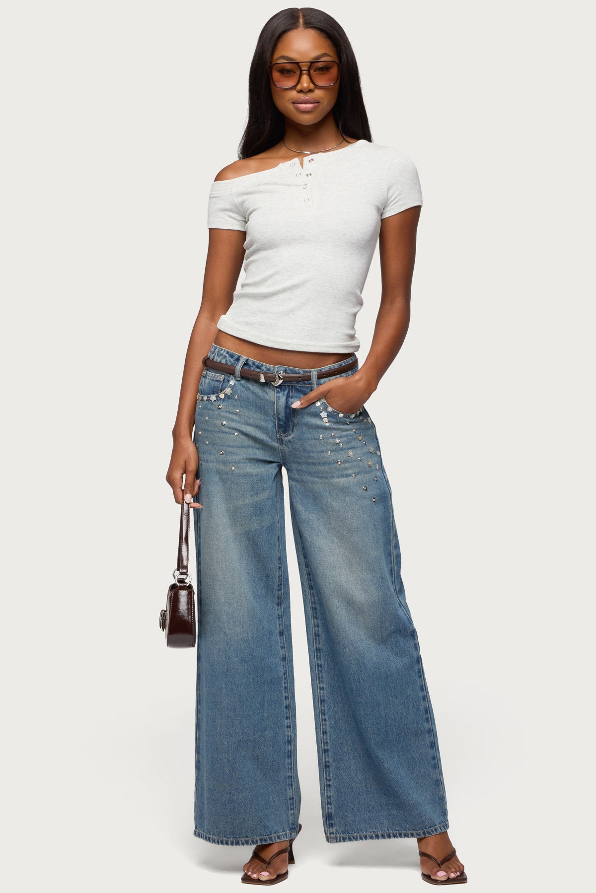 Jubilee Off Shoulder Henley Top - Image 2