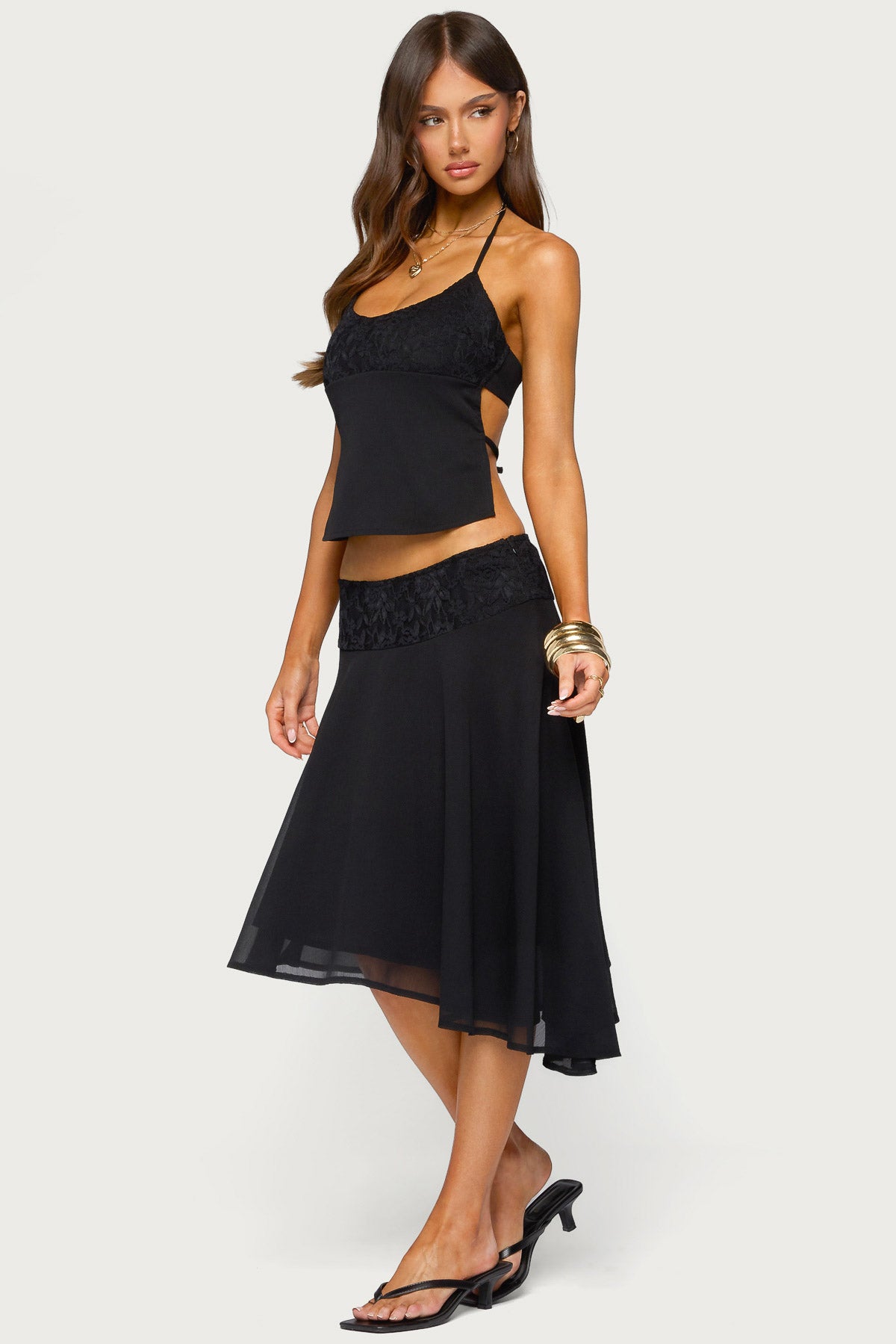Evia Lacey Asymmetric Midi Skirt - Image 5
