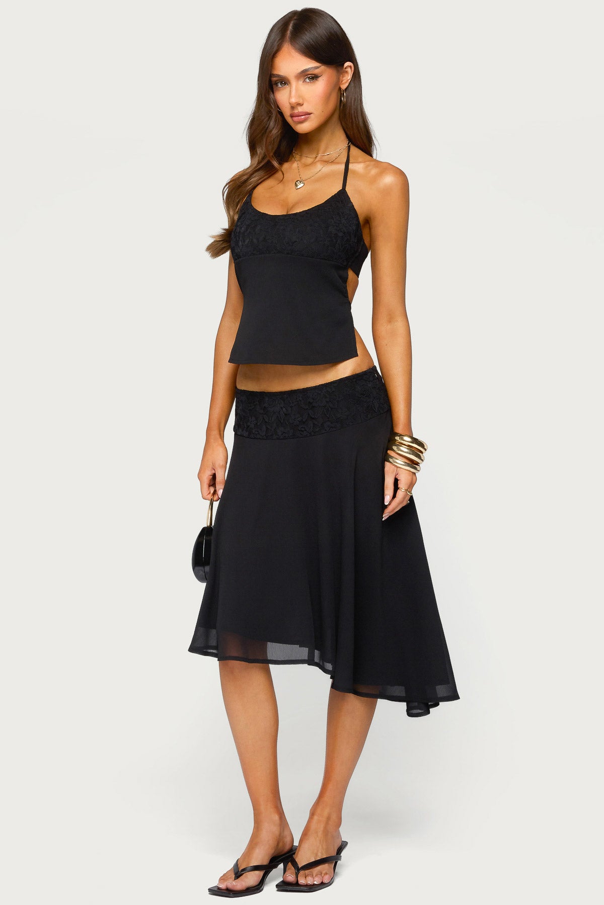Evia Lacey Backless Halter Top - Image 2