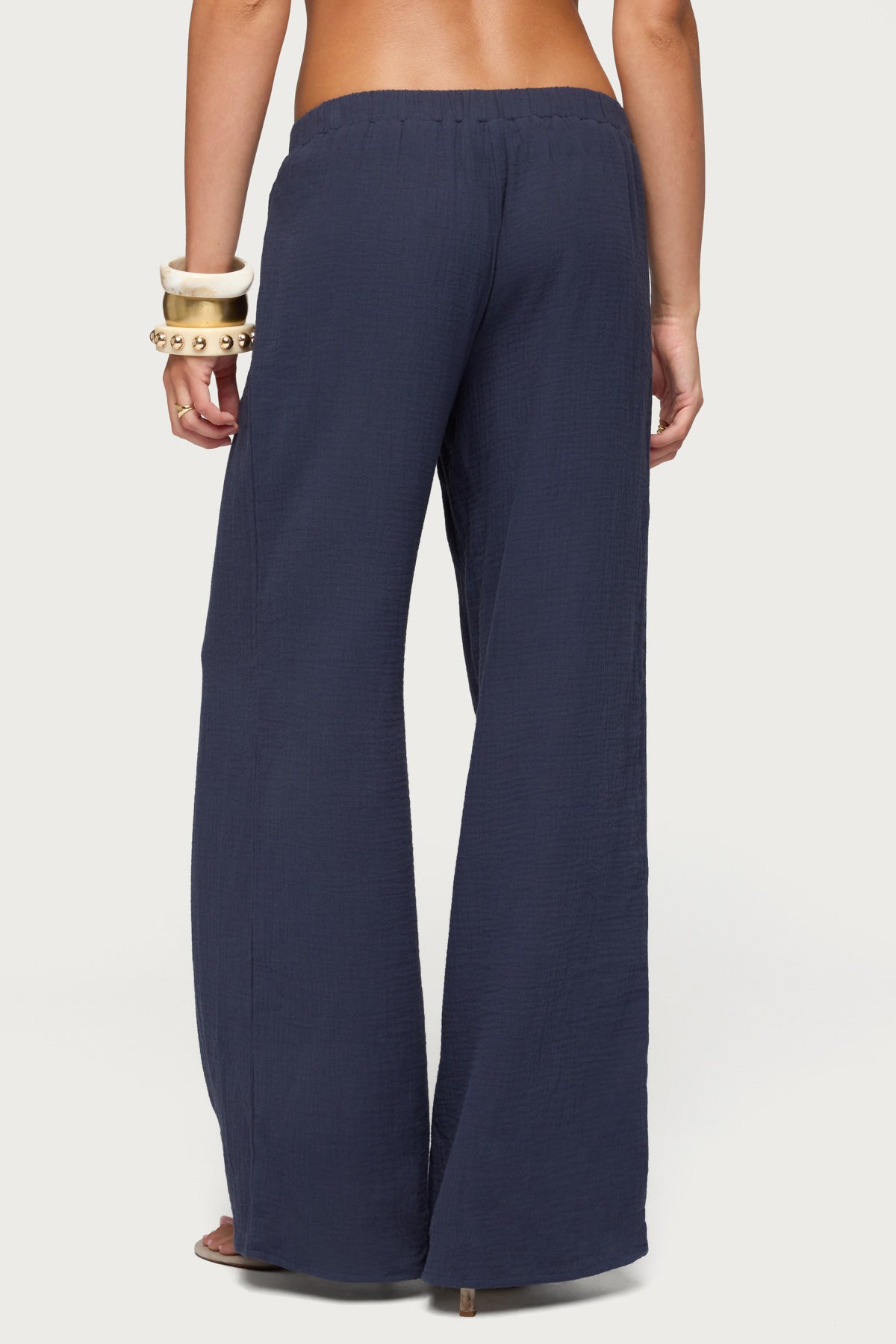 Viktoria Wide Leg Gauze Pants - Image 5