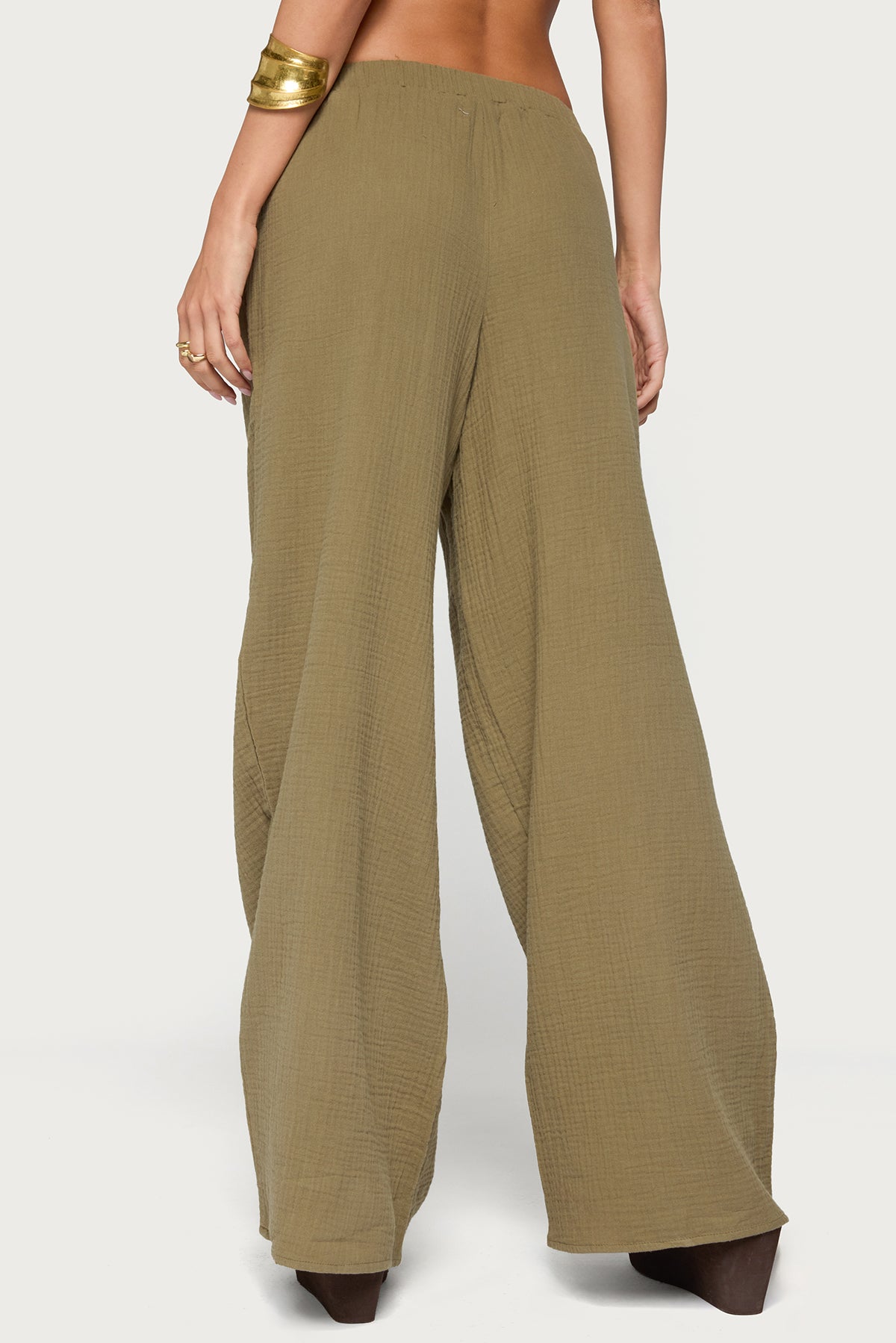 Viktoria Wide Leg Gauze Pants - Image 5