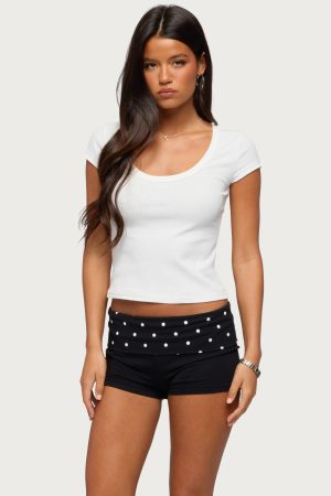 Pamela Ribbed Scoop Neck T Shirt