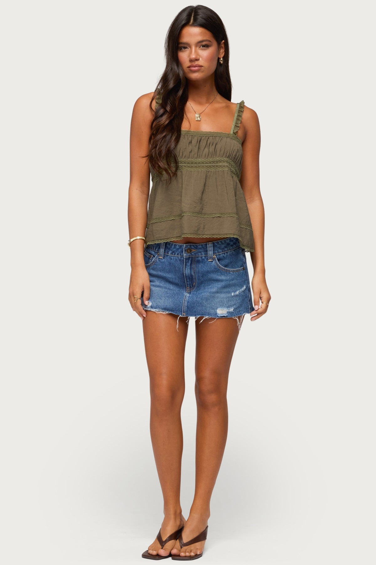 Mable Lacey Straight Neck Tank Top - Image 4