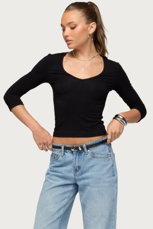 Jamila Three-Quarter Sleeve Top