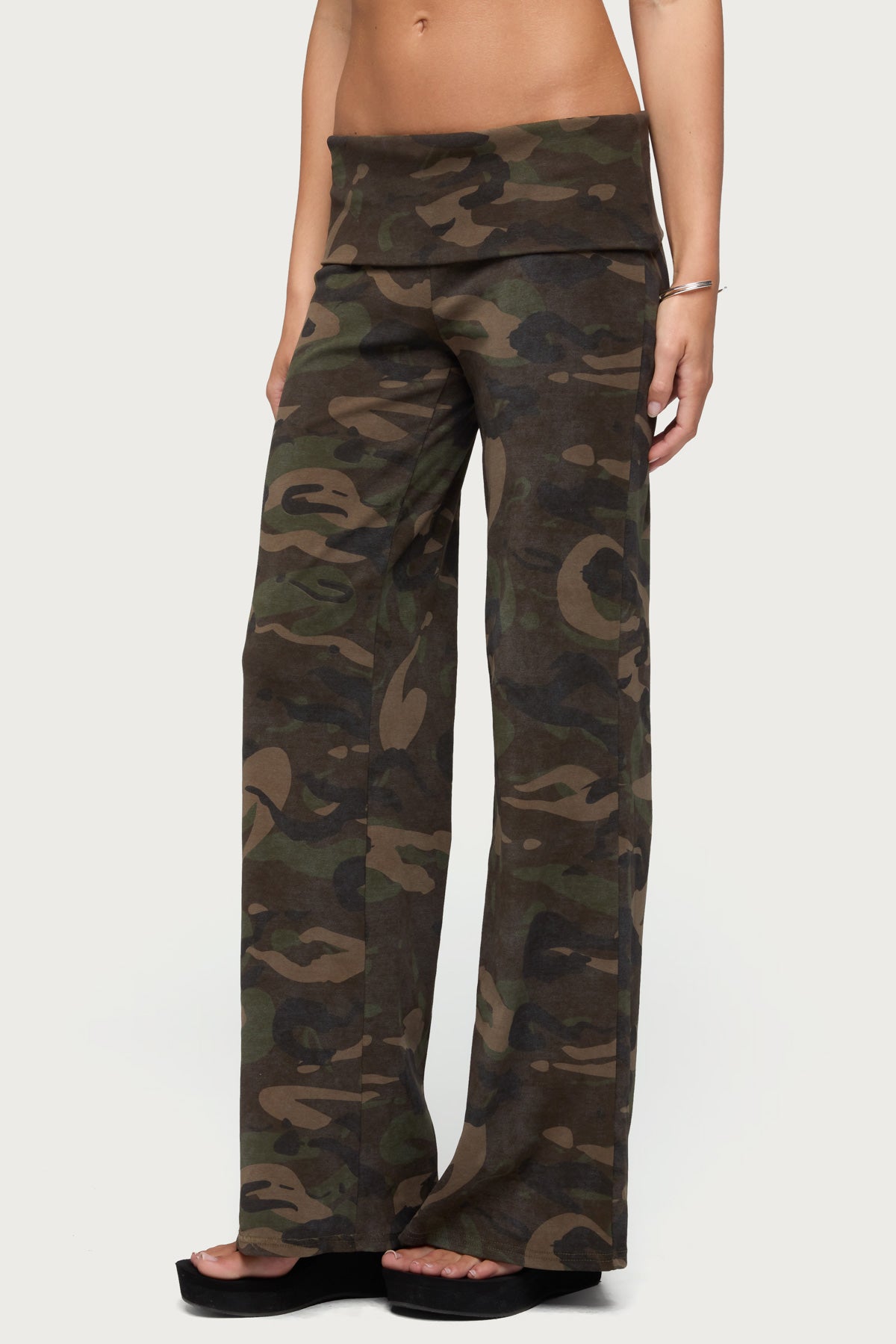 Lumielle Camo Wide Leg Foldover Pants - Image 3