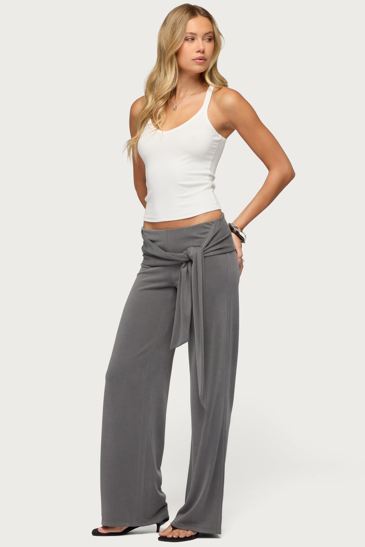 Xyla Straight Leg Tie Pants - Image 3