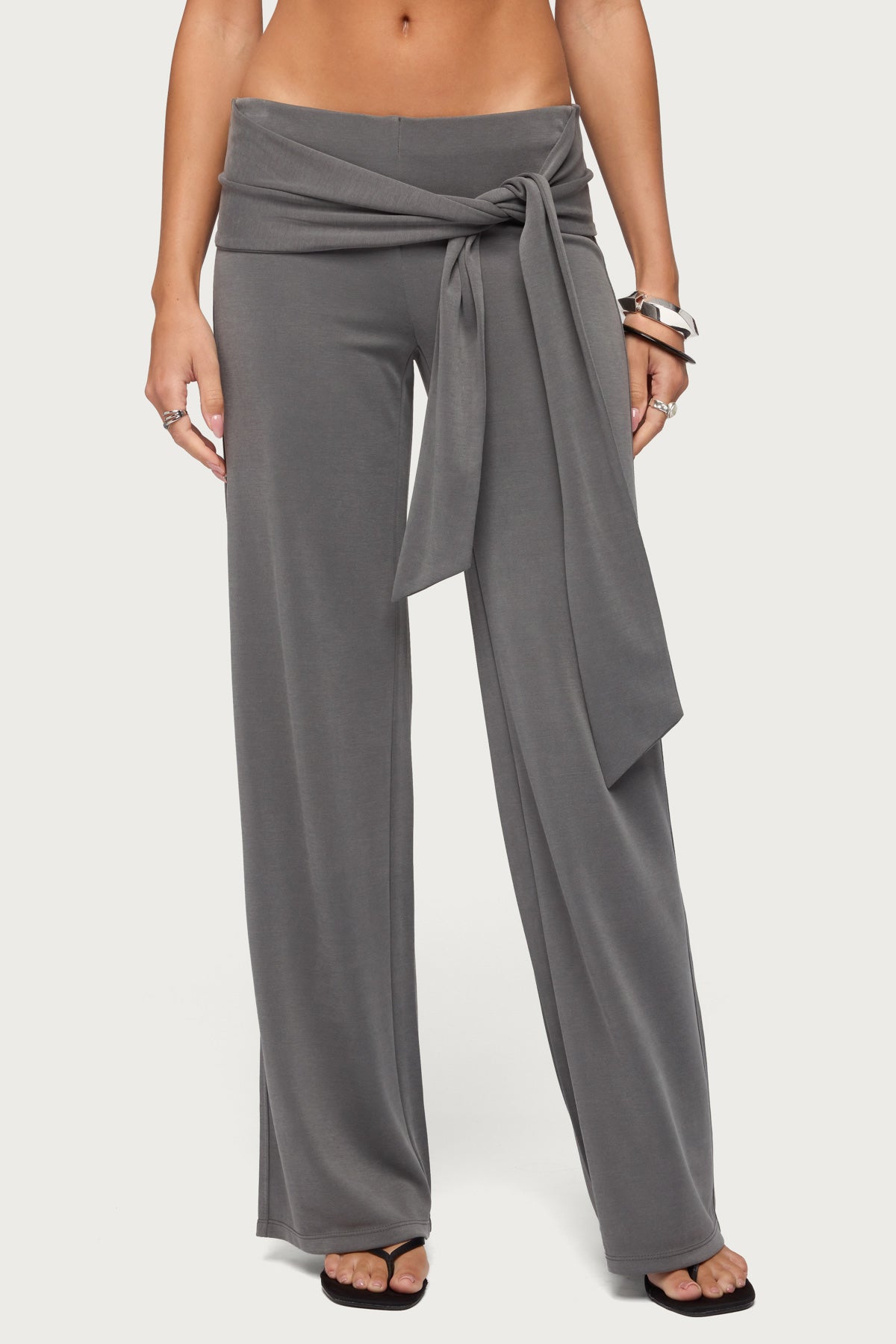 Xyla Straight Leg Tie Pants - Image 2