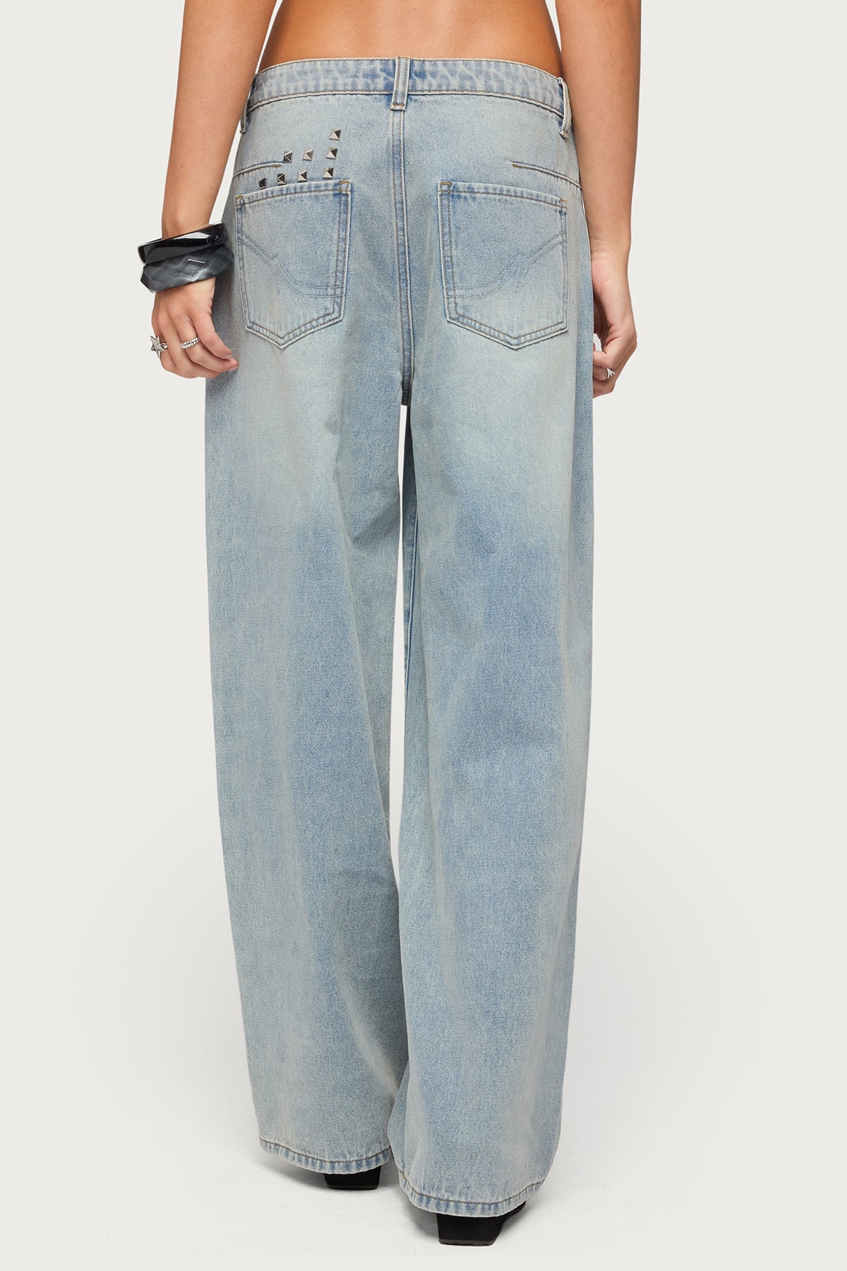 Oaklee Studded Low Rise Baggy Jeans - Image 5