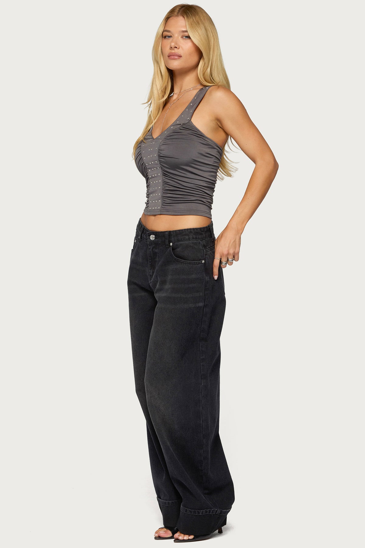 Whitt Studded Ruched Tank Top - Image 5