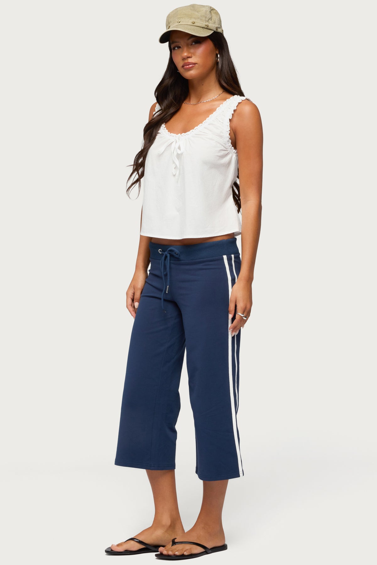 Edyth Tie Front Cotton Tank Top - Image 5