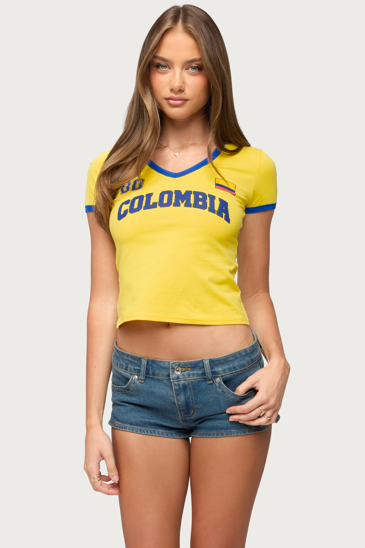 Colombia 08 V Neck T Shirt - Image 2
