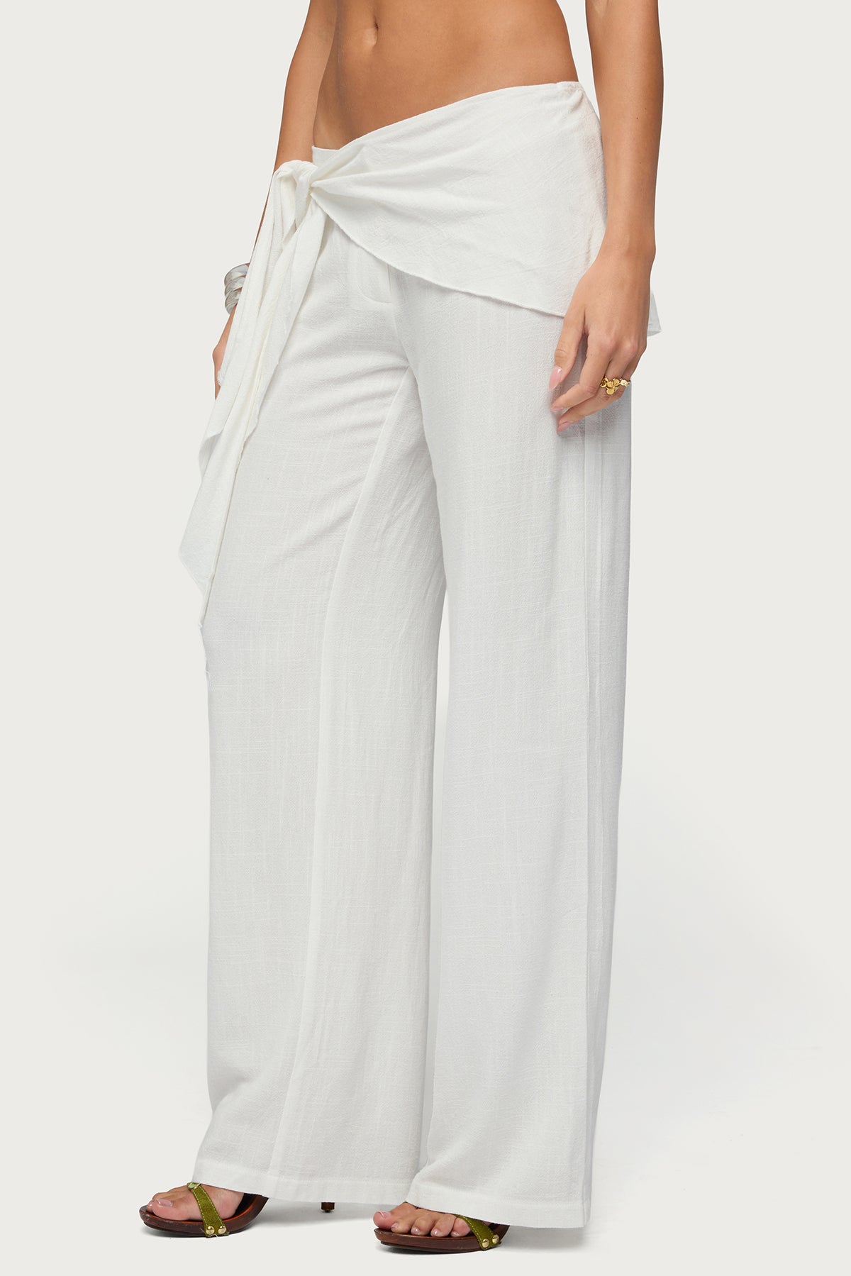 Suki Sarong Belt Linen Look Pants - Image 3
