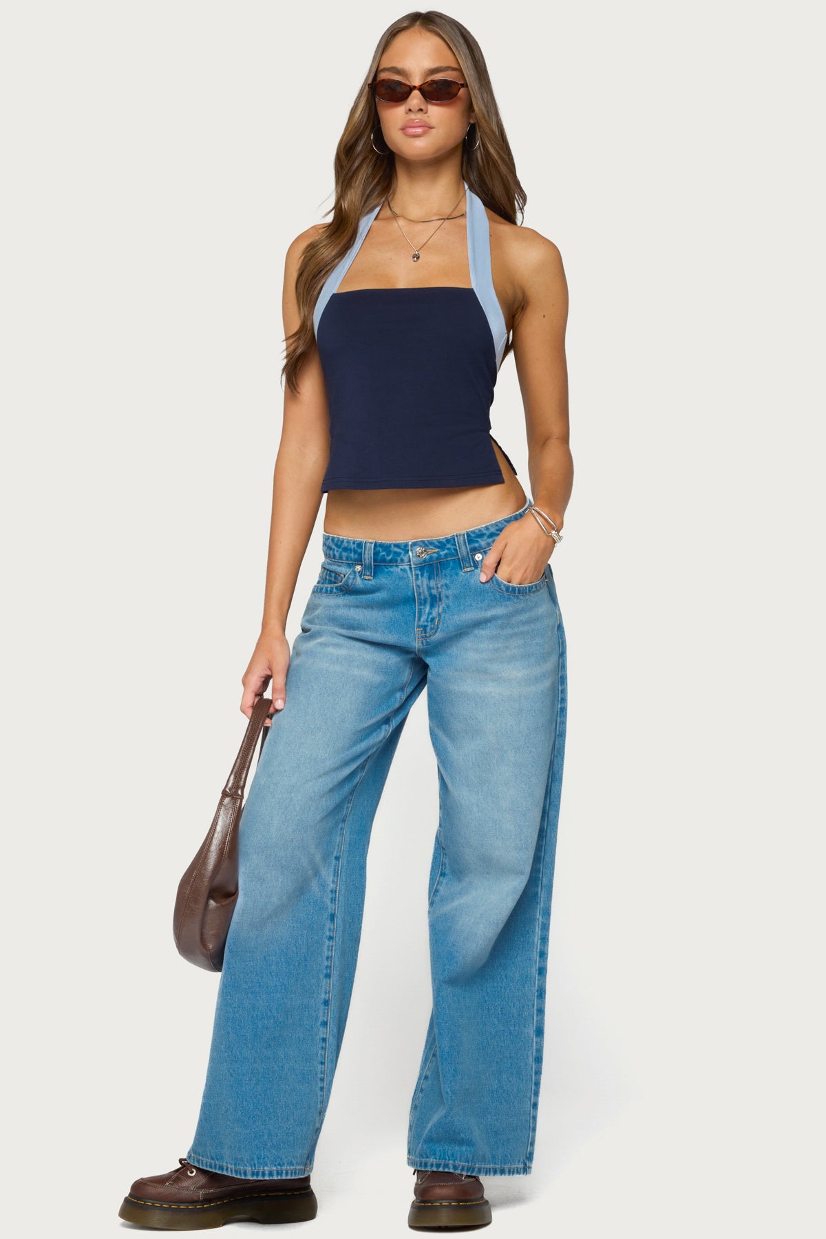 Tanna Contrast Halter Top - Image 2