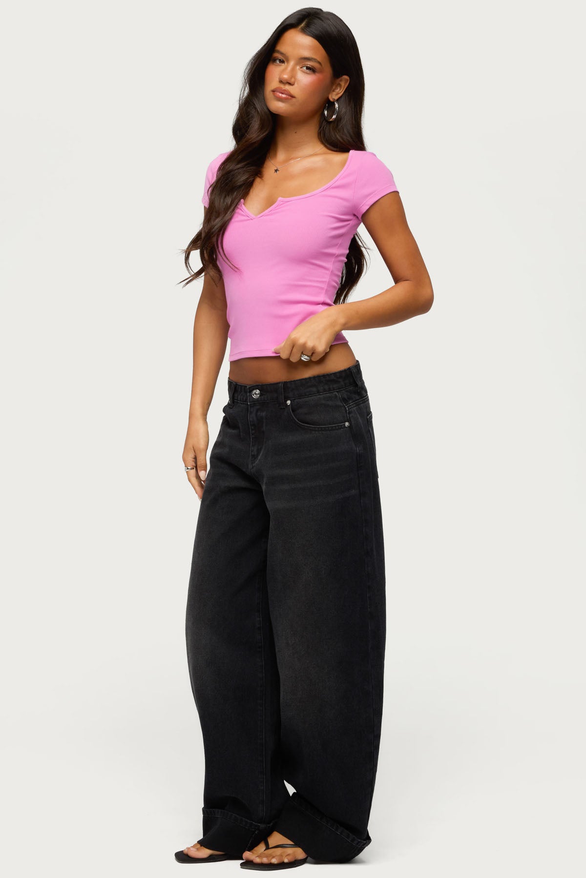 Jeanna Notch Scoop Neck T Shirt - Image 5