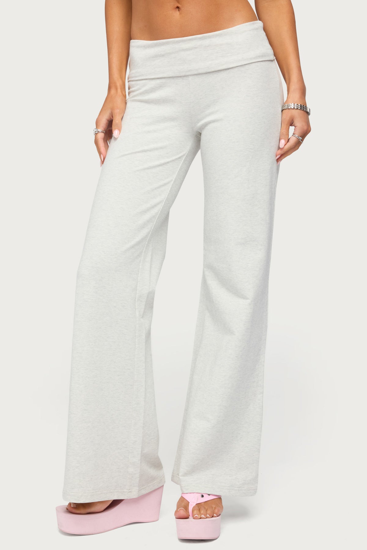 Edikted Wknd Sequin Foldover Pants - Image 3