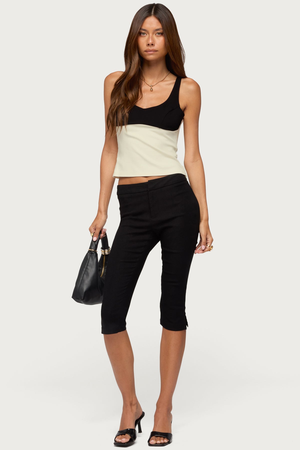 Clarinda Contrast Woven Tank Top - Image 4