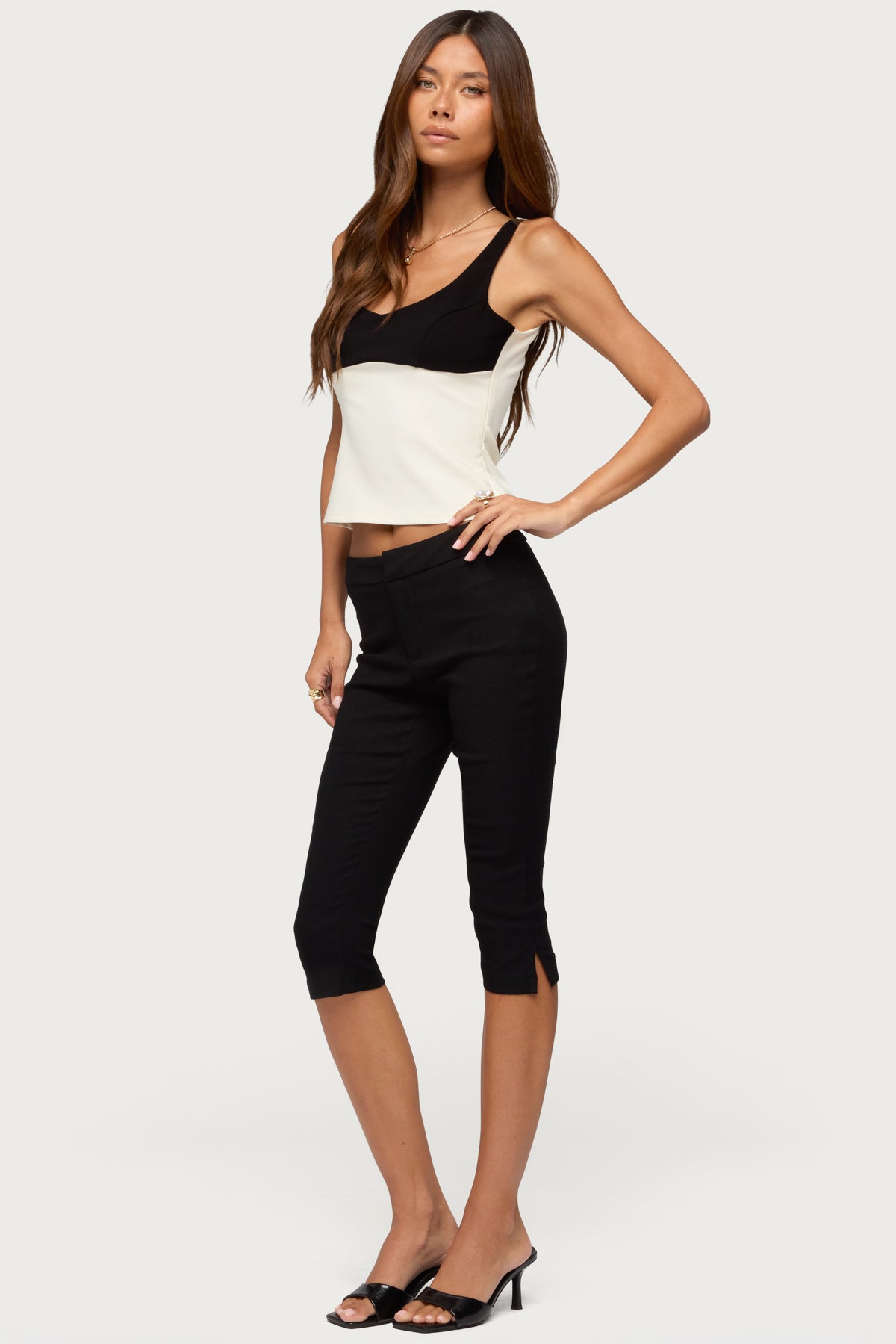 Clarinda Contrast Woven Tank Top - Image 5