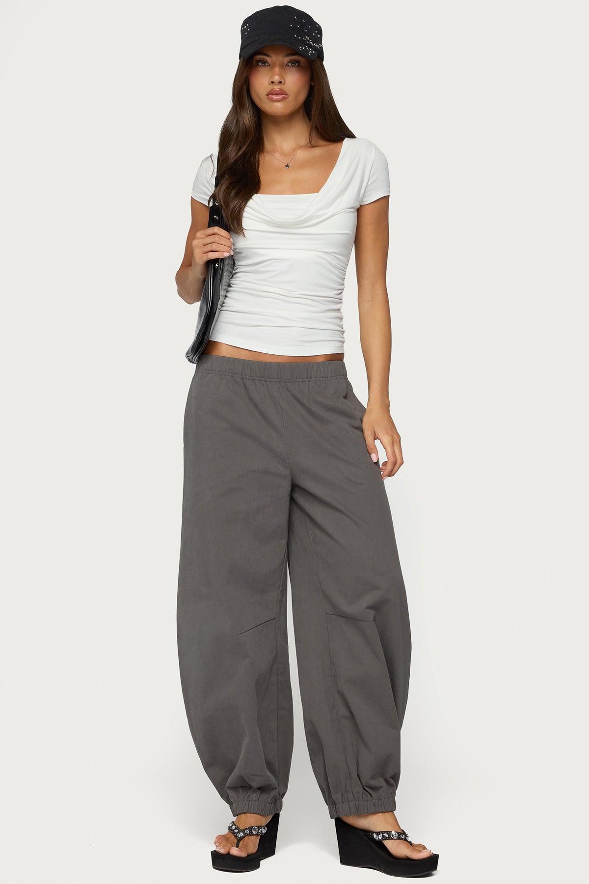 Yoya Layered Cowl Neck Top - Image 2