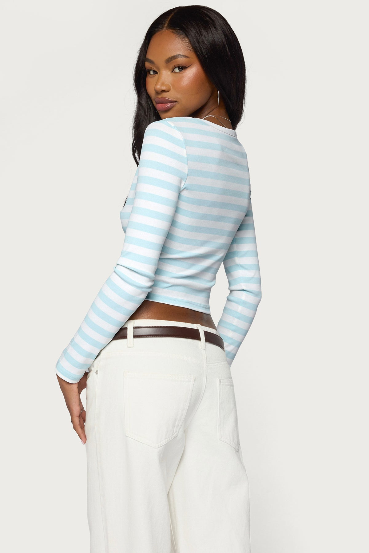Phoebey Striped V Neck Top - Image 5