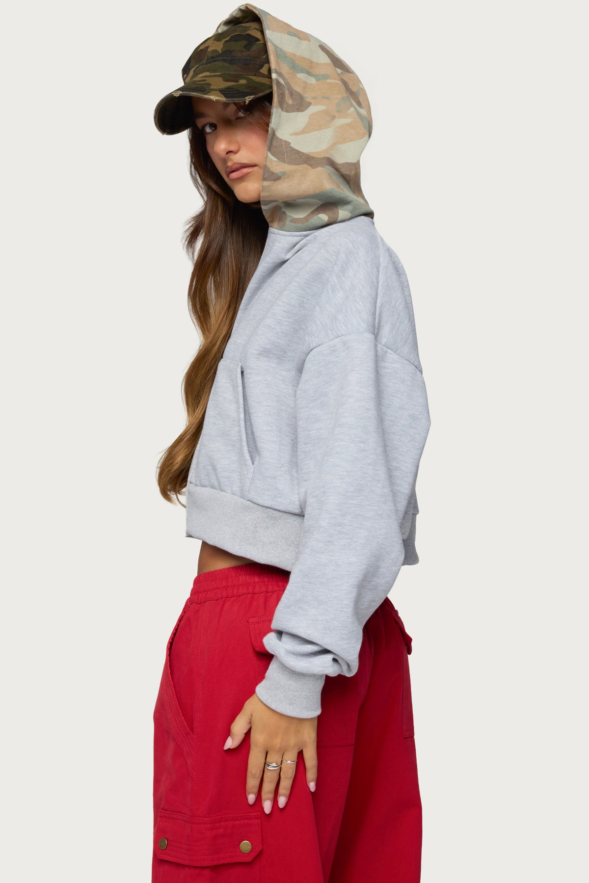 Graci Contrast Camo Zip Up Hoodie - Image 4