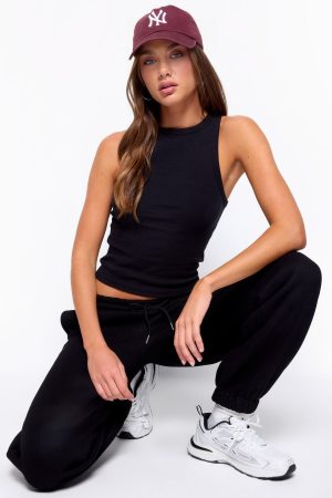 Filipa High Neck Ribbed Tank Top