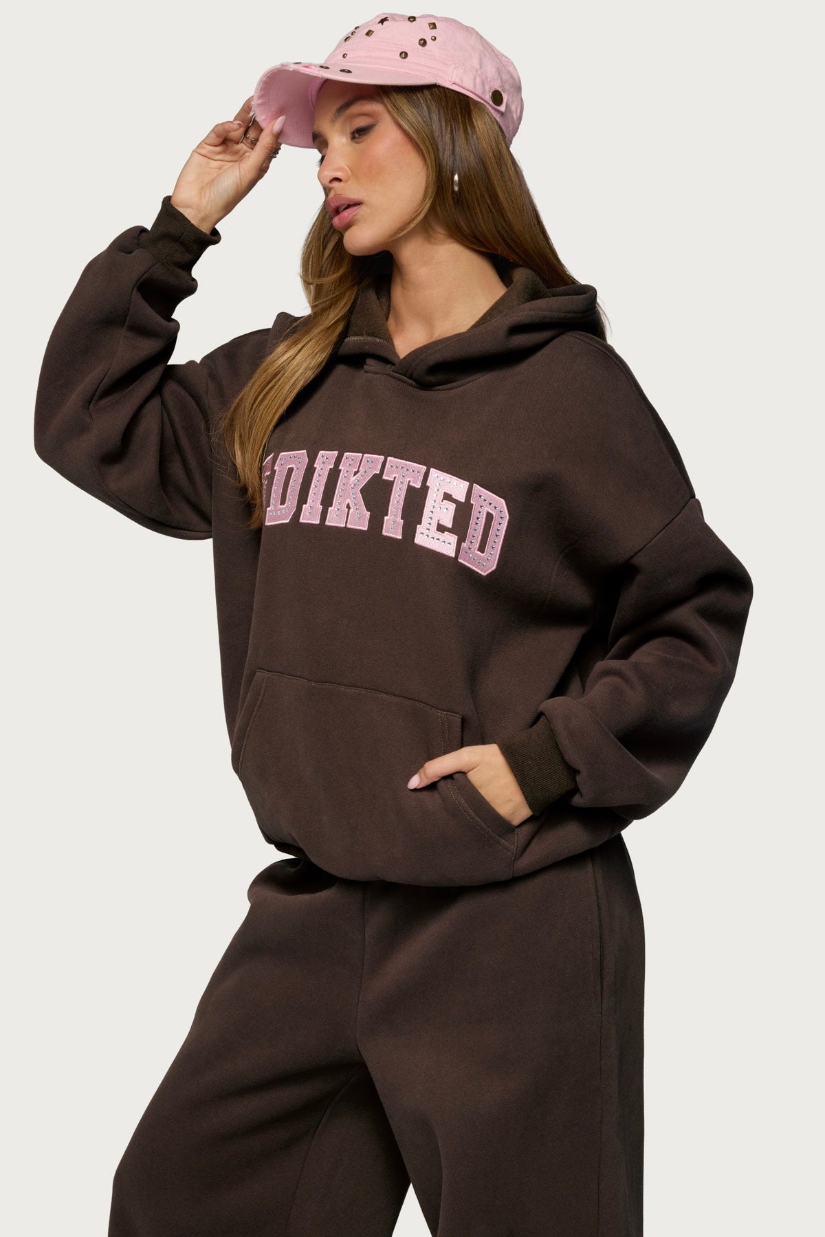 Edikted Glow Rhinestone Hoodie - Image 4