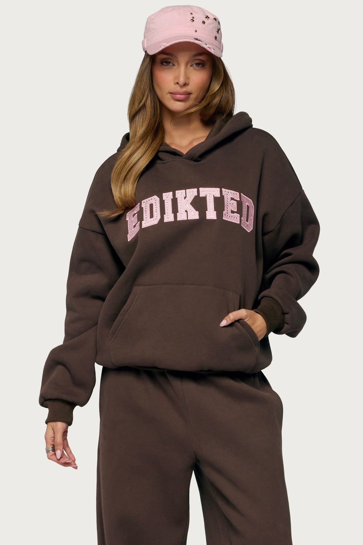 Edikted Glow Rhinestone Hoodie - Image 2