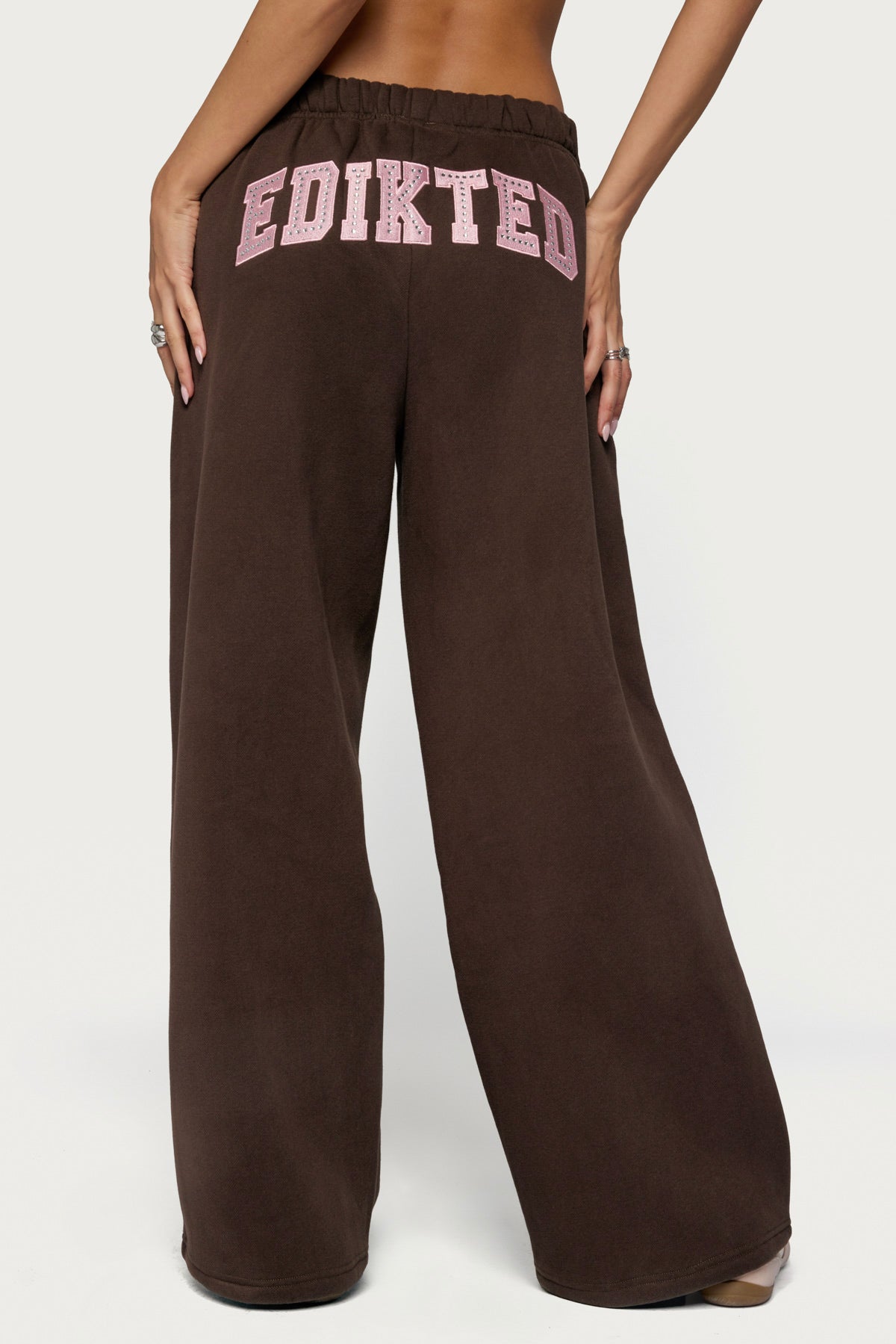 Edikted Glow Rhinestone Sweatpants - Image 3