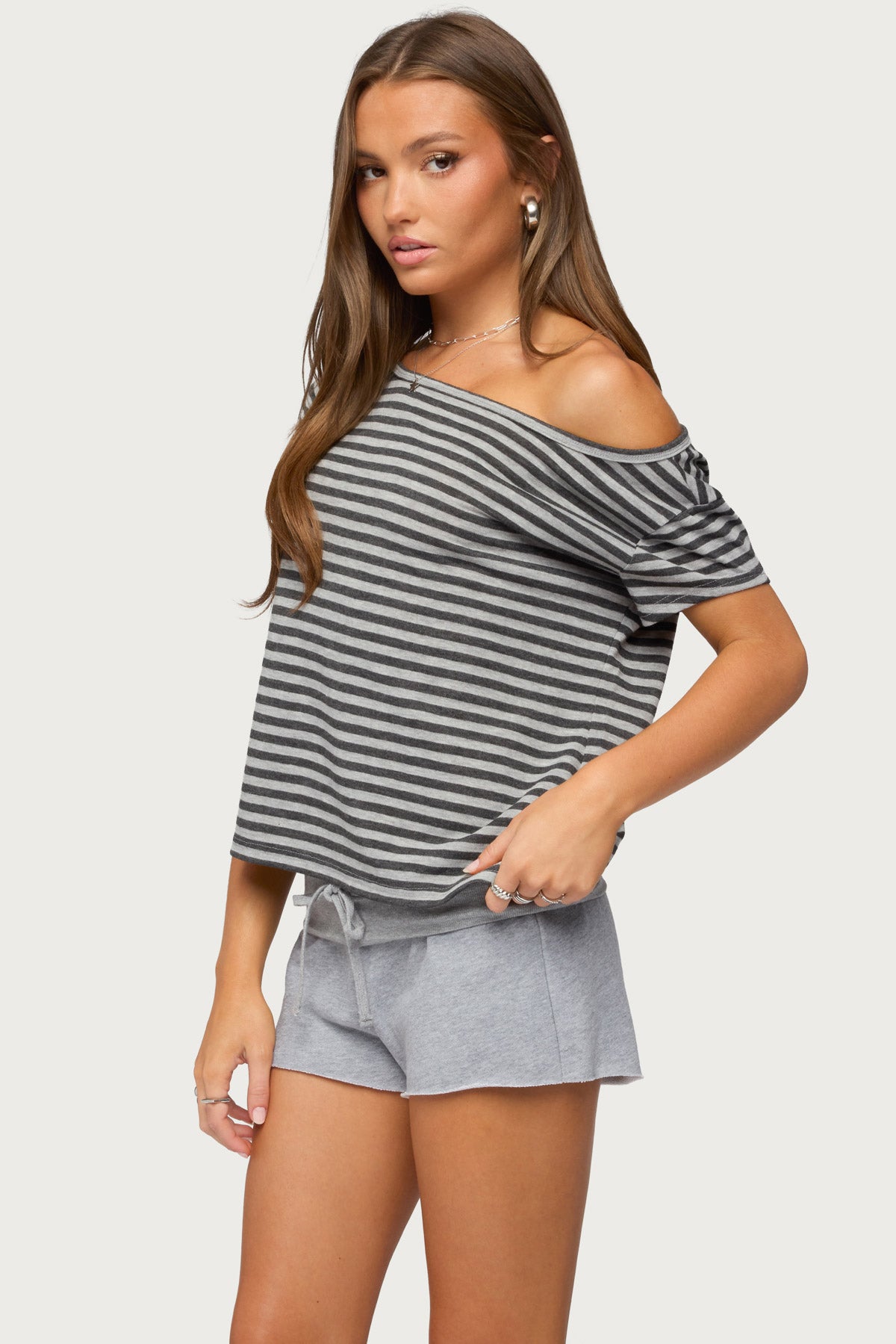 Chanelle Off Shoulder Striped Top - Image 3