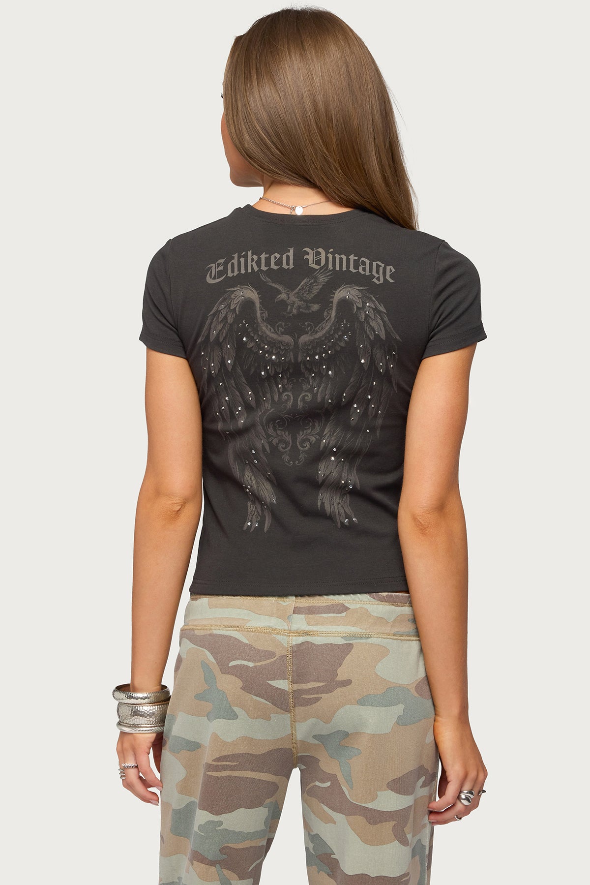 Edikted Vintage Studded T Shirt