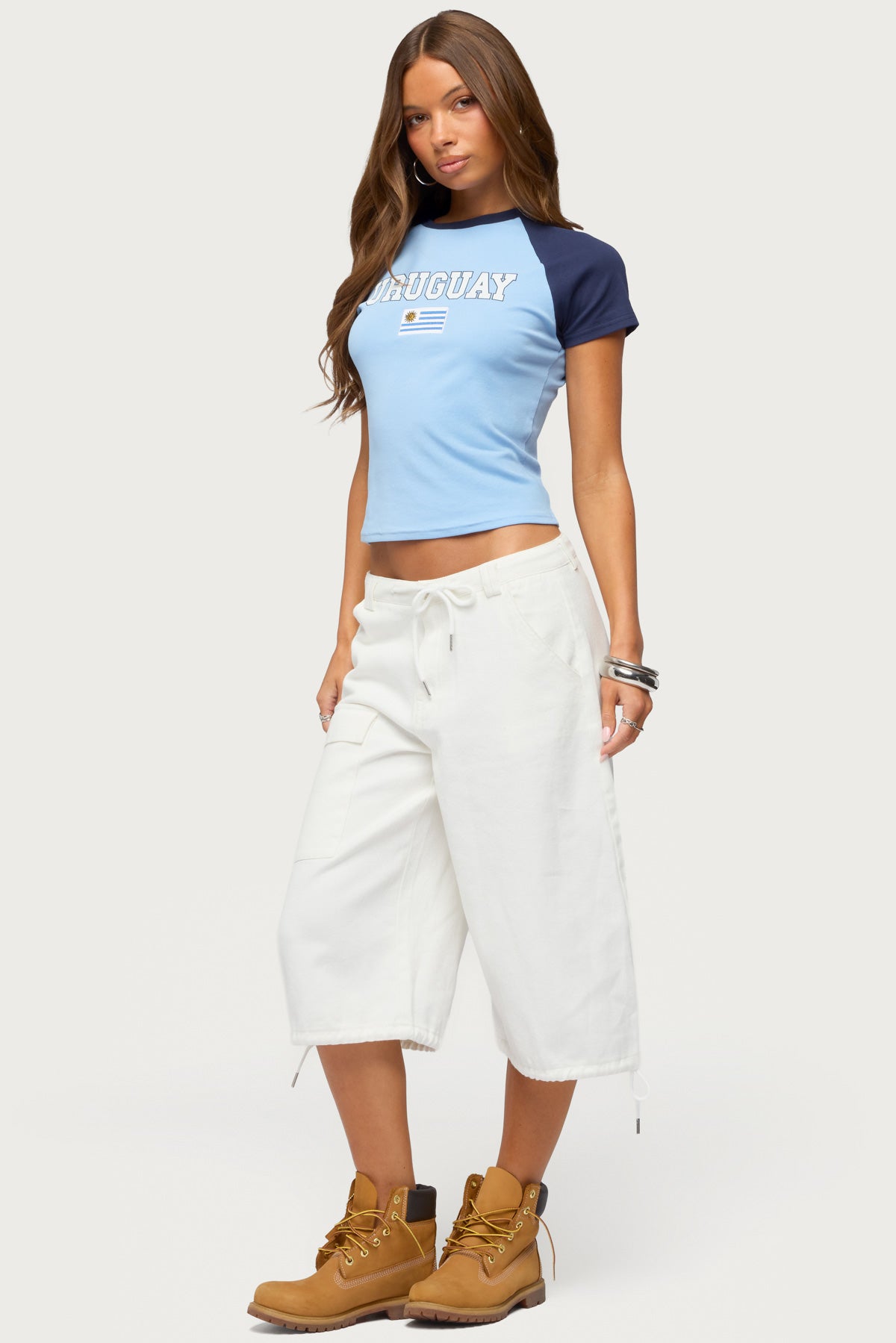 Uruguay Contrast Raglan T Shirt - Image 5