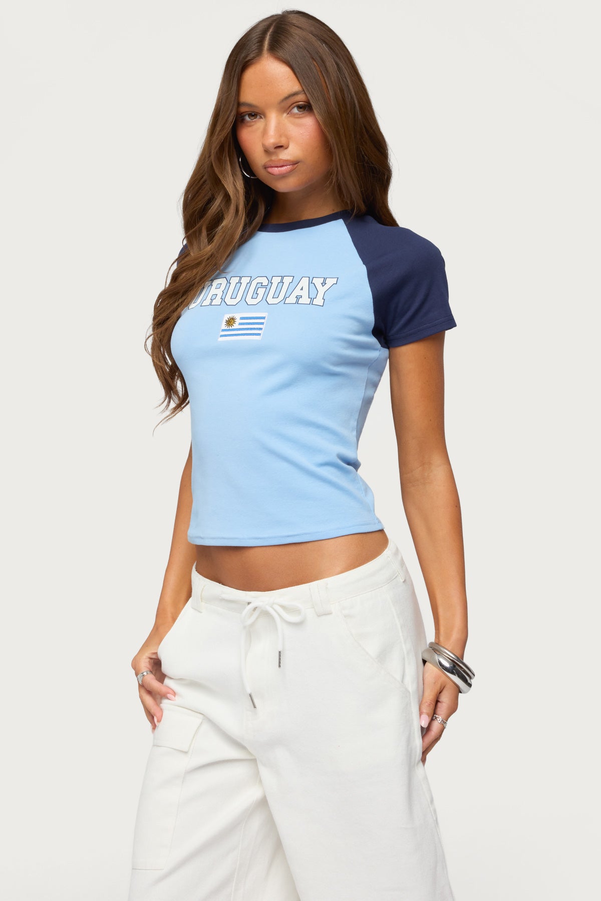 Uruguay Contrast Raglan T Shirt - Image 4