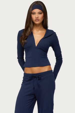 Natashah Hooded Long Sleeve Top