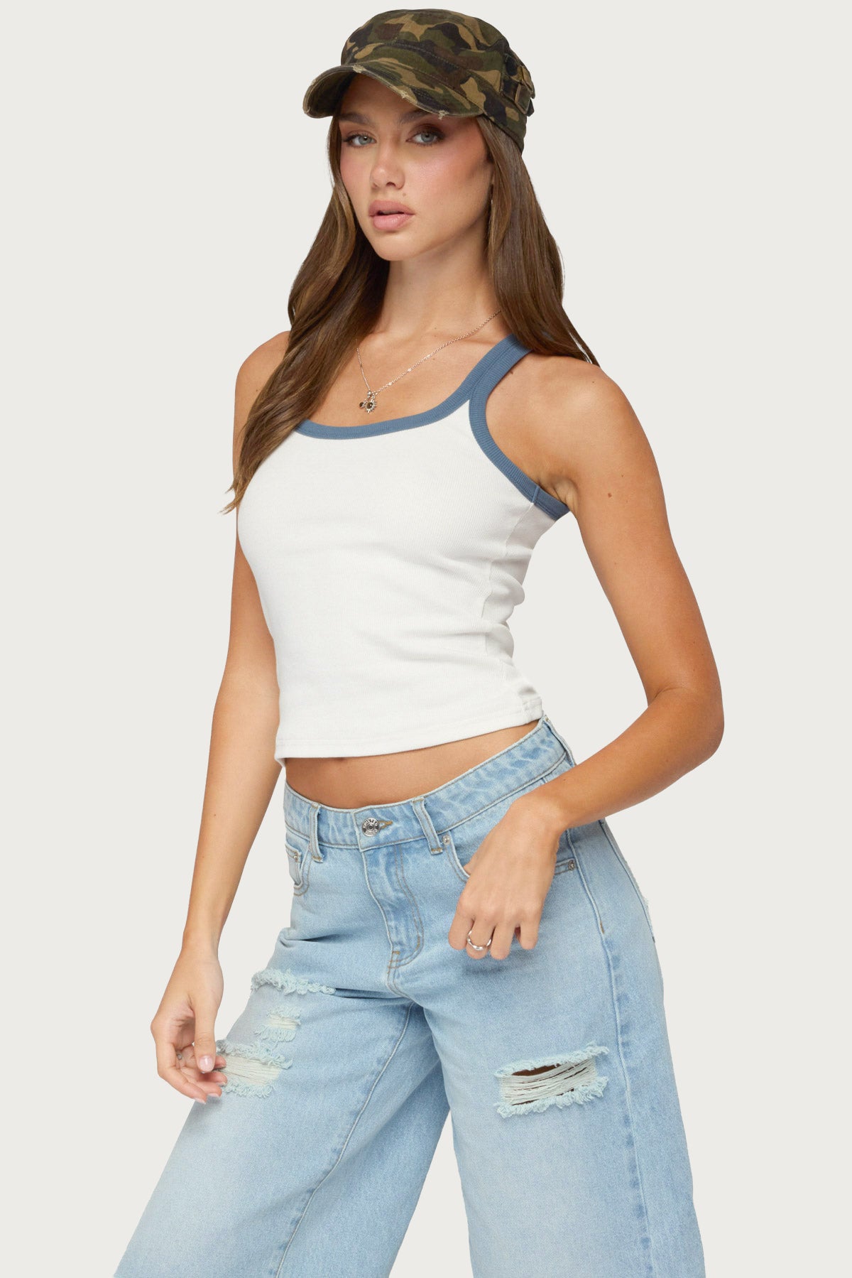 Eida Contrast Ribbed Tank Top - Image 4